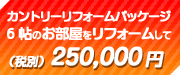 カントリーリフォームパッケージ 6帖のお部屋をリフォームして税込250,000円